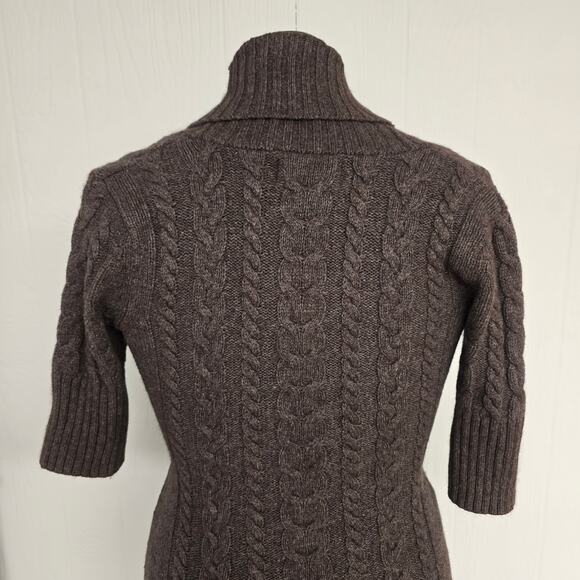 Women's Sarsaparilla Brown Cable Knit Fur Blend Tunic Sweater | Size Medium - Picture 7 of 10